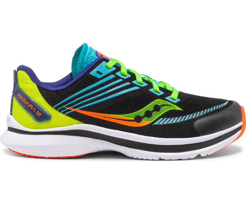 Gyerek Saucony Kinvara 12 Tornacipő Fekete Zöld | HU 042OKI